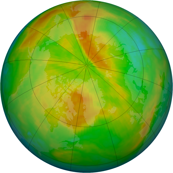 Arctic ozone map for 13 April 1993
